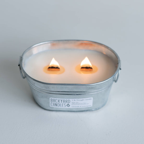 Galvanized Trough Outdoor Candle